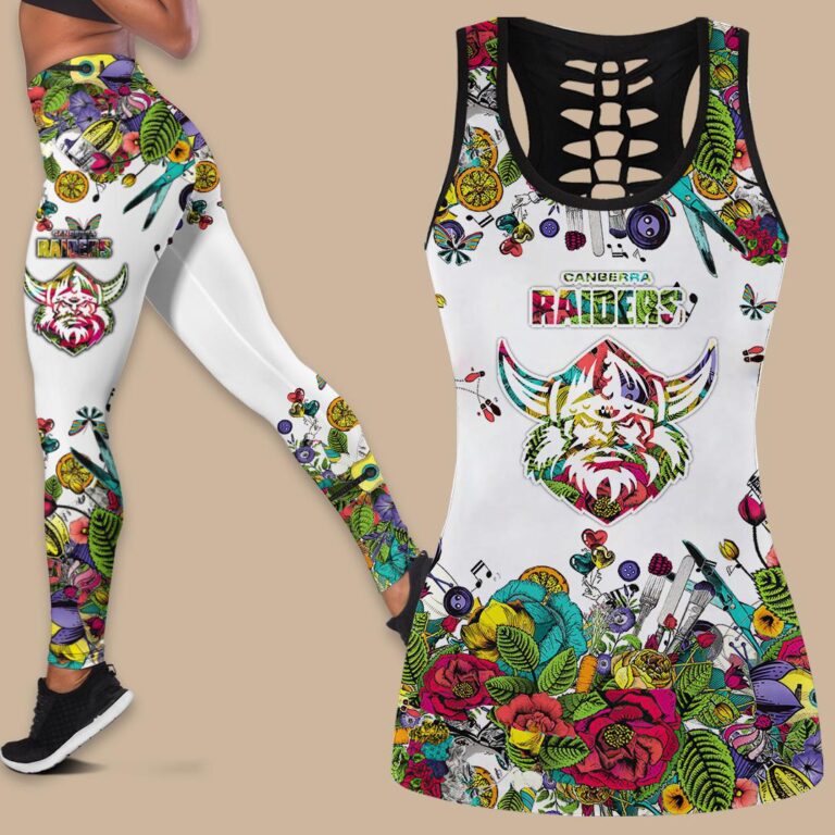 NRL Canberra Raiders | Women's Criss Cross Tanktop/Hollow Tank Top/Legging
