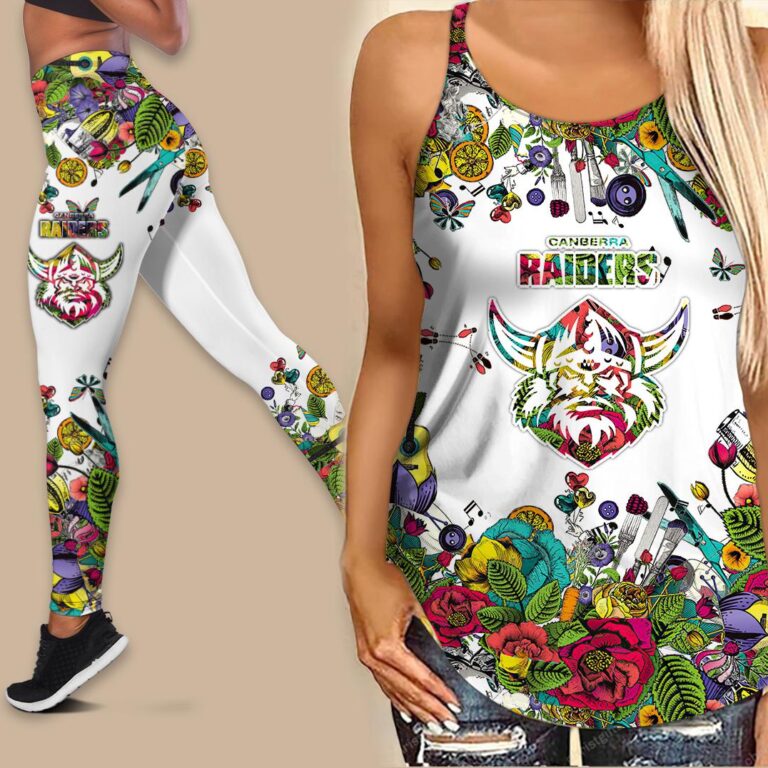 NRL Canberra Raiders | Women's Criss Cross Tanktop/Hollow Tank Top/Legging