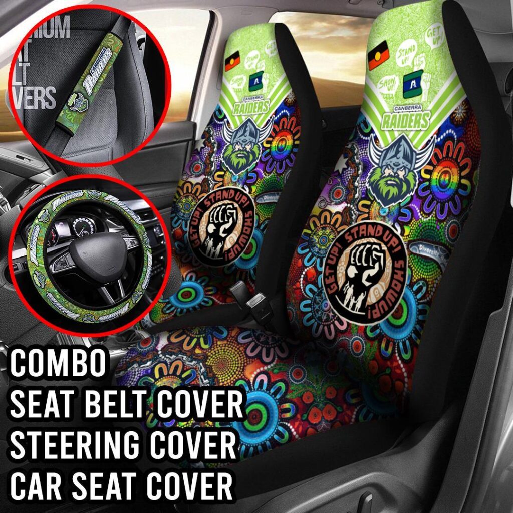NRL Canberra Raiders | Seat Belt | Steering | Car Seat Covers