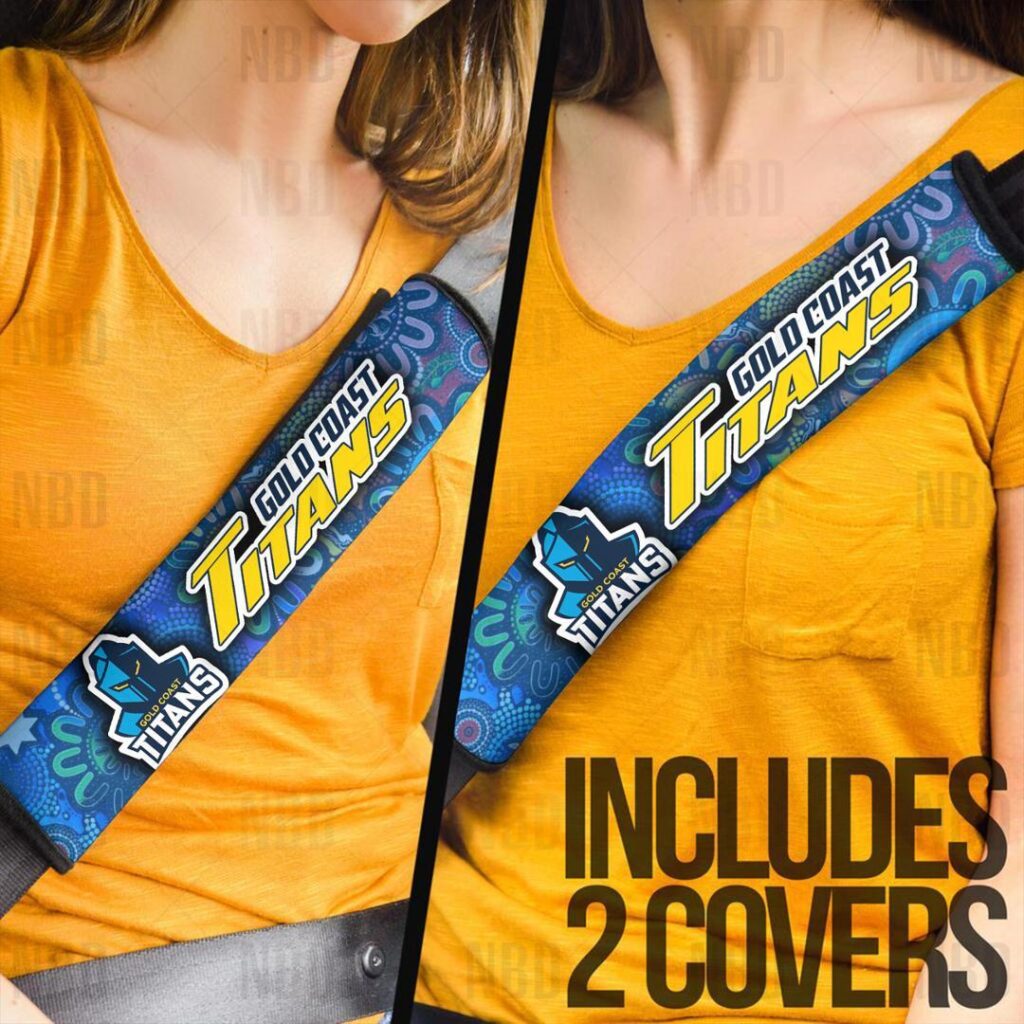 NRL Gold Coast Titans | Seat Belt | Steering | Car Seat Covers