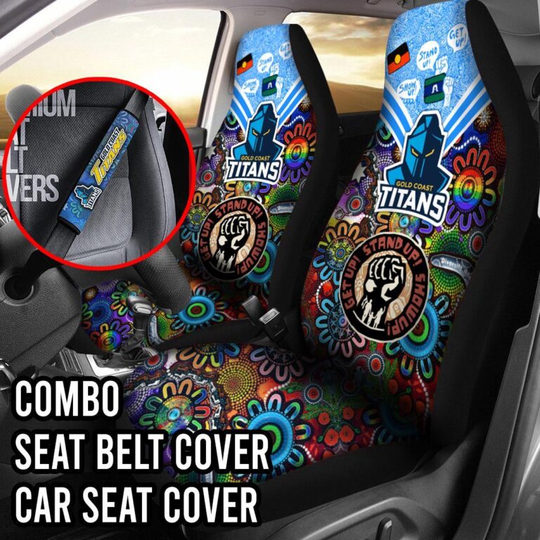 NRL Gold Coast Titans | Seat Belt | Steering | Car Seat Covers