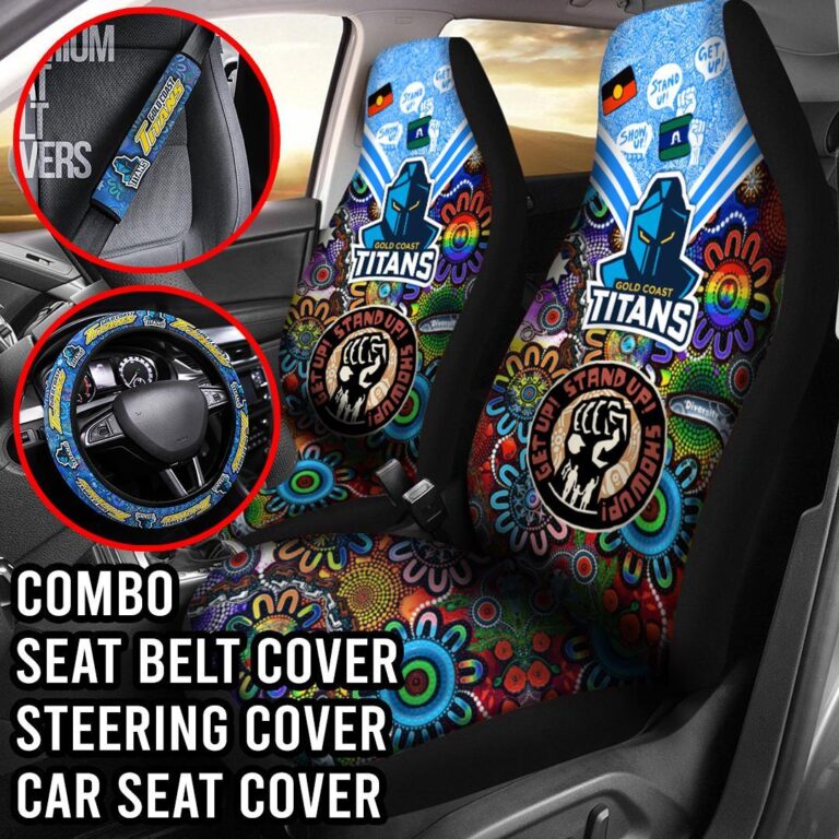 NRL Gold Coast Titans | Seat Belt | Steering | Car Seat Covers