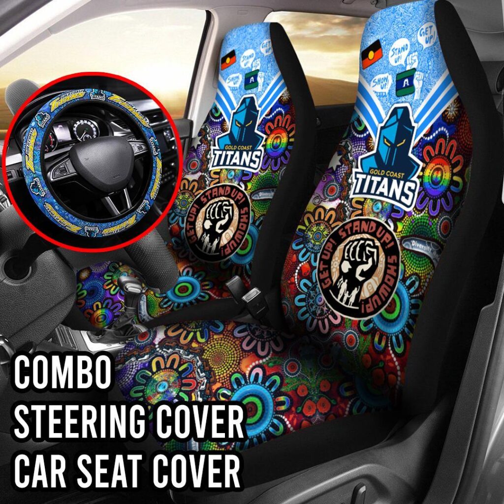 NRL Gold Coast Titans | Seat Belt | Steering | Car Seat Covers