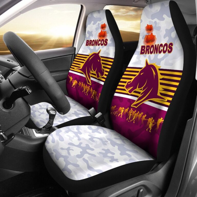 National Rugby League store - Loyal fans of Brisbane Broncos's Set 2 Car Seat Cover:vintage National Rugby League suit,uniform,apparel,shirts,merch,hoodie,jackets,shorts,sweatshirt,outfits,clothes