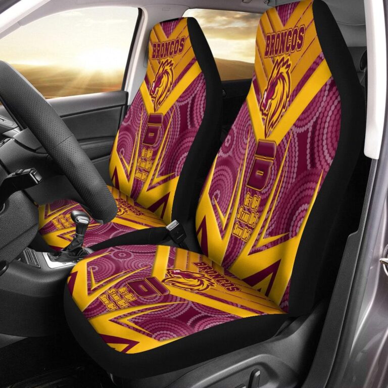 National Rugby League store - Loyal fans of Brisbane Broncos's Set 2 Car Seat Cover:vintage National Rugby League suit,uniform,apparel,shirts,merch,hoodie,jackets,shorts,sweatshirt,outfits,clothes
