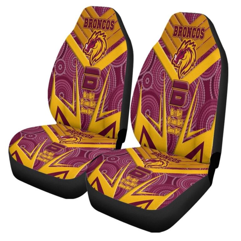 National Rugby League store - Loyal fans of Brisbane Broncos's Set 2 Car Seat Cover:vintage National Rugby League suit,uniform,apparel,shirts,merch,hoodie,jackets,shorts,sweatshirt,outfits,clothes