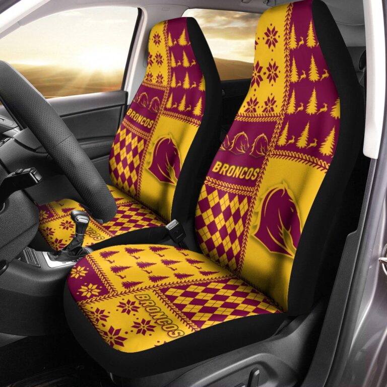 National Rugby League store - Loyal fans of Brisbane Broncos's Set 2 Car Seat Cover:vintage National Rugby League suit,uniform,apparel,shirts,merch,hoodie,jackets,shorts,sweatshirt,outfits,clothes