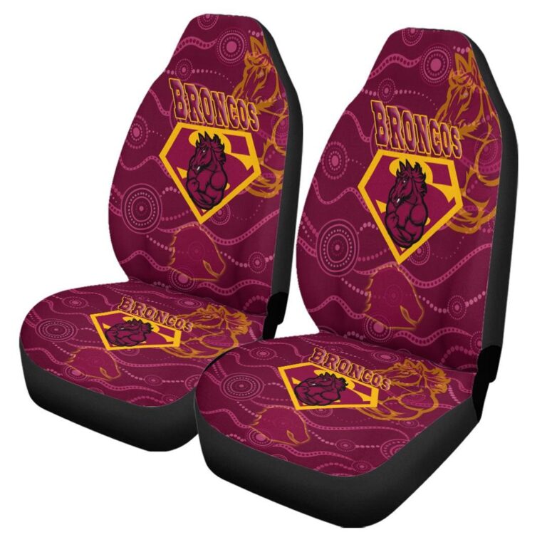 National Rugby League store - Loyal fans of Brisbane Broncos's Set 2 Car Seat Cover:vintage National Rugby League suit,uniform,apparel,shirts,merch,hoodie,jackets,shorts,sweatshirt,outfits,clothes