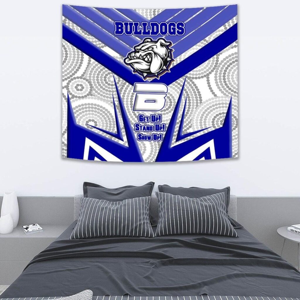 National Rugby League store - Loyal fans of Canterbury Bankstown Bulldogs's Wall Tapestry:vintage National Rugby League suit,uniform,apparel,shirts,merch,hoodie,jackets,shorts,sweatshirt,outfits,clothes