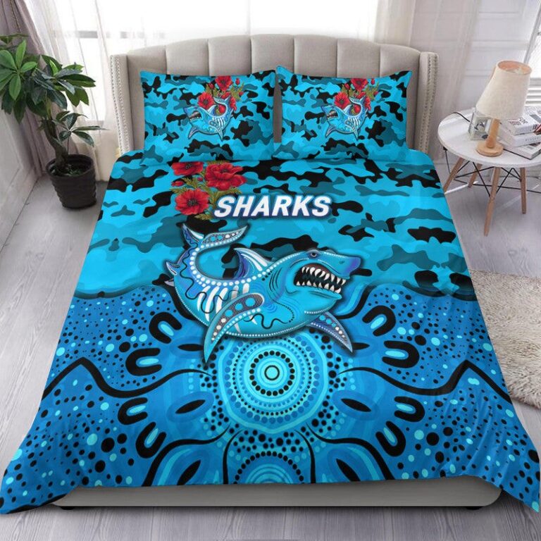 National Rugby League store - Loyal fans of Cronulla Sutherland Sharks's Bedding Duvet Cover + 1/2 Pillow Cases:vintage National Rugby League suit,uniform,apparel,shirts,merch,hoodie,jackets,shorts,sweatshirt,outfits,clothes