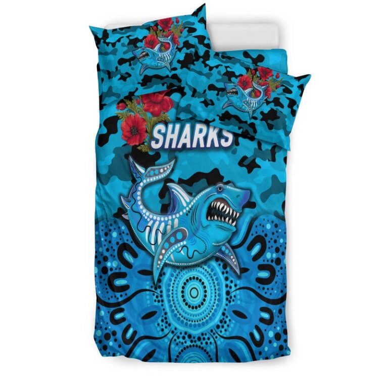 National Rugby League store - Loyal fans of Cronulla Sutherland Sharks's Bedding Duvet Cover + 1/2 Pillow Cases:vintage National Rugby League suit,uniform,apparel,shirts,merch,hoodie,jackets,shorts,sweatshirt,outfits,clothes