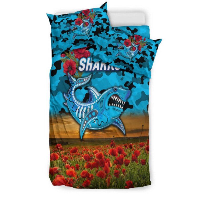 National Rugby League store - Loyal fans of Cronulla Sutherland Sharks's Bedding Duvet Cover + 1/2 Pillow Cases:vintage National Rugby League suit,uniform,apparel,shirts,merch,hoodie,jackets,shorts,sweatshirt,outfits,clothes