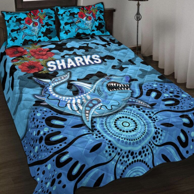National Rugby League store - Loyal fans of Cronulla Sutherland Sharks's Quilt + 1/2 Pillow Cases:vintage National Rugby League suit,uniform,apparel,shirts,merch,hoodie,jackets,shorts,sweatshirt,outfits,clothes