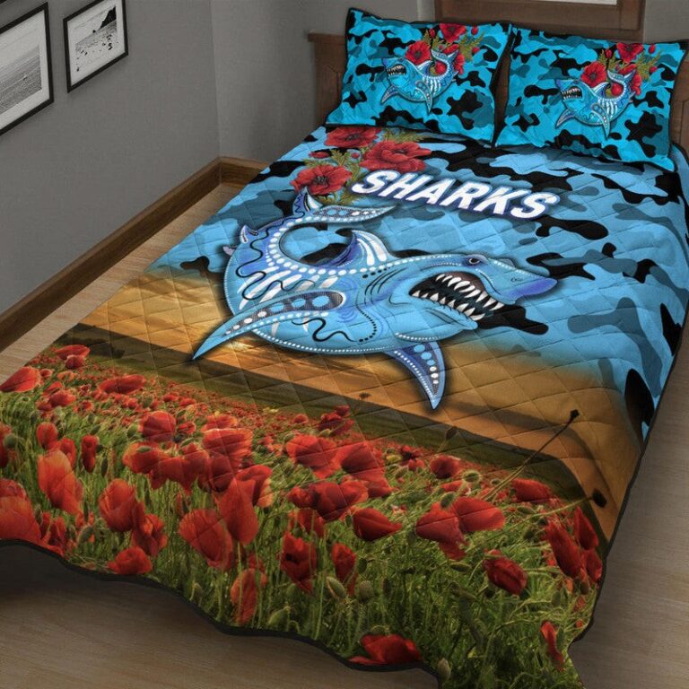 National Rugby League store - Loyal fans of Cronulla Sutherland Sharks's Quilt + 1/2 Pillow Cases:vintage National Rugby League suit,uniform,apparel,shirts,merch,hoodie,jackets,shorts,sweatshirt,outfits,clothes