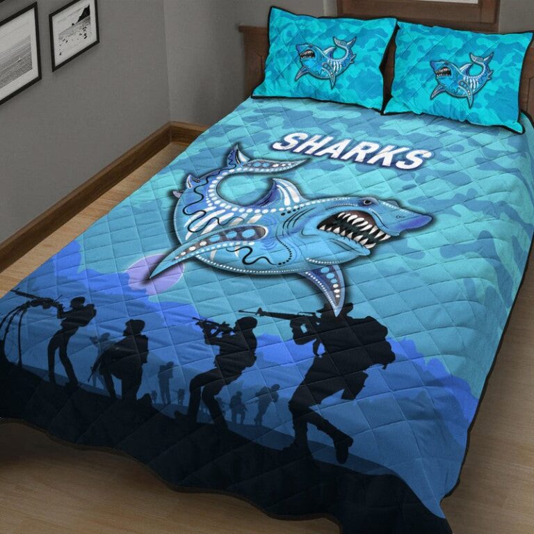 National Rugby League store - Loyal fans of Cronulla Sutherland Sharks's Quilt + 1/2 Pillow Cases:vintage National Rugby League suit,uniform,apparel,shirts,merch,hoodie,jackets,shorts,sweatshirt,outfits,clothes