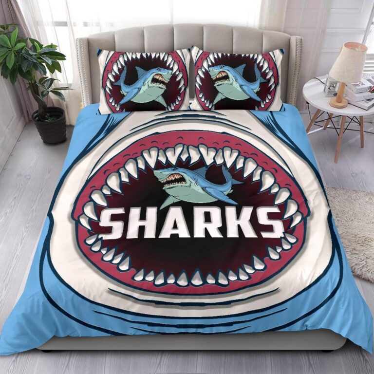 National Rugby League store - Loyal fans of Cronulla Sutherland Sharks's Bedding Duvet Cover + 1/2 Pillow Cases:vintage National Rugby League suit,uniform,apparel,shirts,merch,hoodie,jackets,shorts,sweatshirt,outfits,clothes