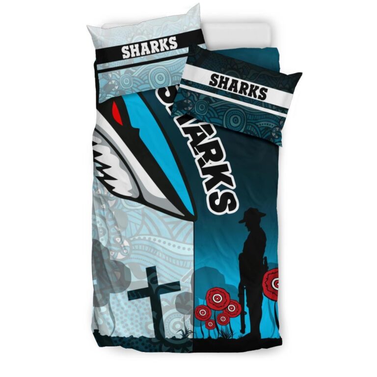 National Rugby League store - Loyal fans of Cronulla Sutherland Sharks's Bedding Duvet Cover + 1/2 Pillow Cases:vintage National Rugby League suit,uniform,apparel,shirts,merch,hoodie,jackets,shorts,sweatshirt,outfits,clothes