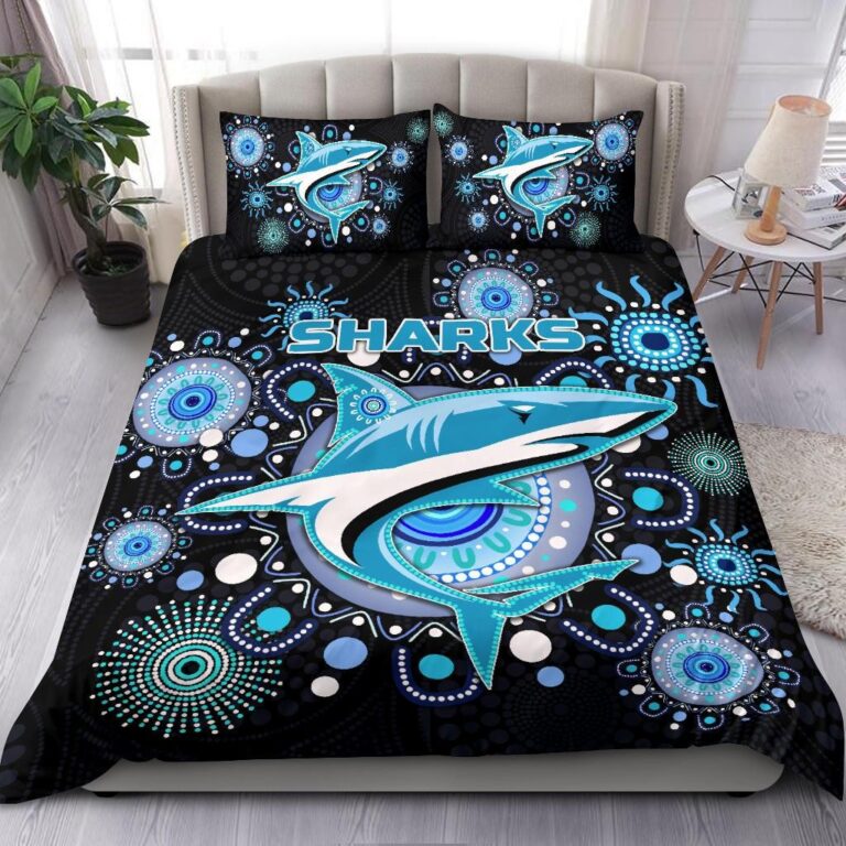 National Rugby League store - Loyal fans of Cronulla Sutherland Sharks's Bedding Duvet Cover + 1/2 Pillow Cases:vintage National Rugby League suit,uniform,apparel,shirts,merch,hoodie,jackets,shorts,sweatshirt,outfits,clothes
