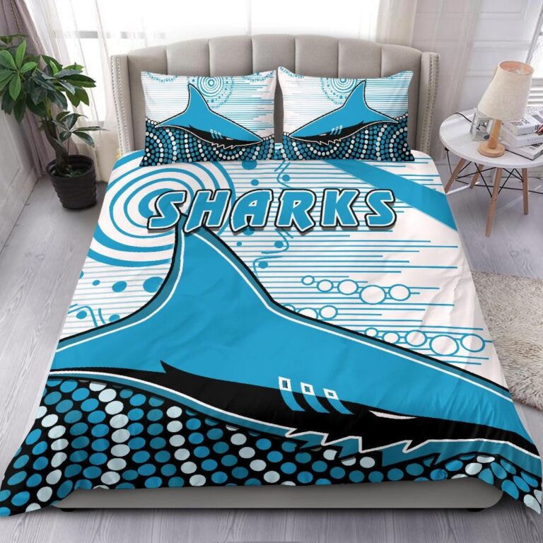 National Rugby League store - Loyal fans of Cronulla Sutherland Sharks's Bedding Duvet Cover + 1/2 Pillow Cases:vintage National Rugby League suit,uniform,apparel,shirts,merch,hoodie,jackets,shorts,sweatshirt,outfits,clothes