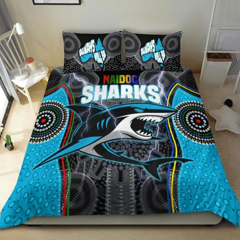 National Rugby League store - Loyal fans of Cronulla Sutherland Sharks's Bedding Duvet Cover + 1/2 Pillow Cases:vintage National Rugby League suit,uniform,apparel,shirts,merch,hoodie,jackets,shorts,sweatshirt,outfits,clothes