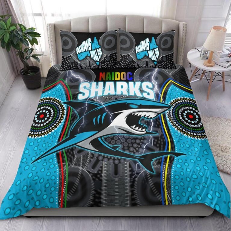 National Rugby League store - Loyal fans of Cronulla Sutherland Sharks's Bedding Duvet Cover + 1/2 Pillow Cases:vintage National Rugby League suit,uniform,apparel,shirts,merch,hoodie,jackets,shorts,sweatshirt,outfits,clothes