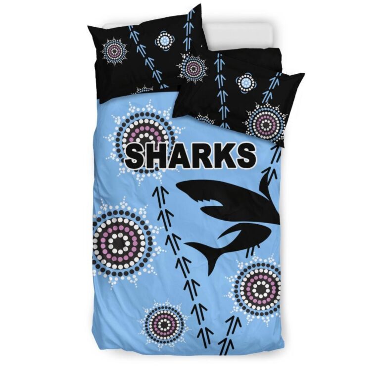 National Rugby League store - Loyal fans of Cronulla Sutherland Sharks's Bedding Duvet Cover + 1/2 Pillow Cases:vintage National Rugby League suit,uniform,apparel,shirts,merch,hoodie,jackets,shorts,sweatshirt,outfits,clothes