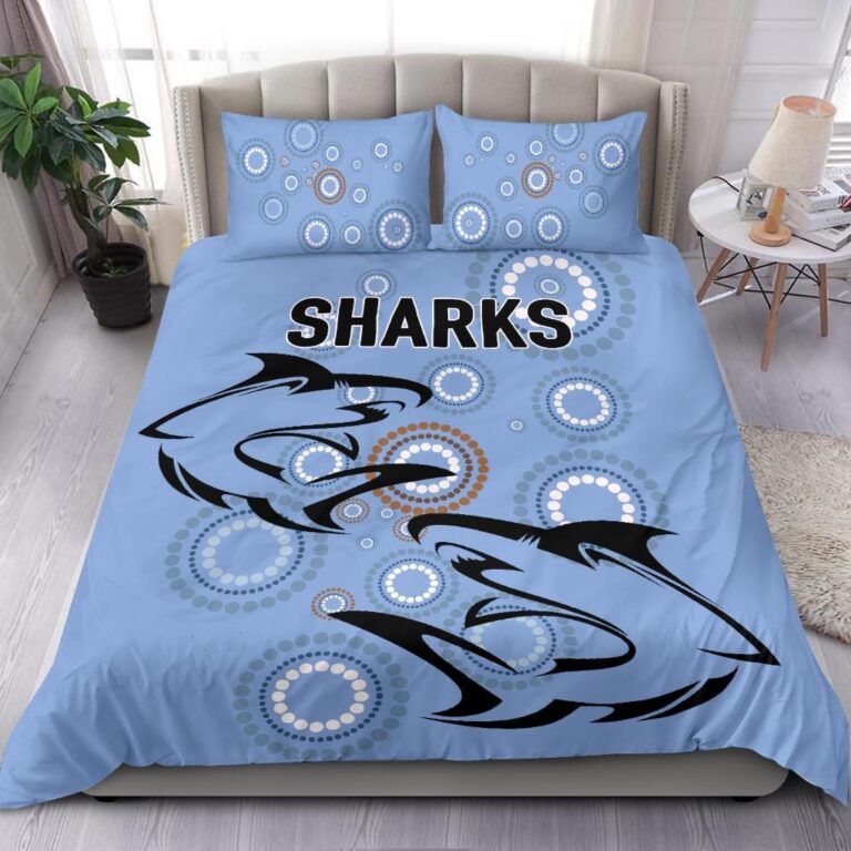 National Rugby League store - Loyal fans of Cronulla Sutherland Sharks's Bedding Duvet Cover + 1/2 Pillow Cases:vintage National Rugby League suit,uniform,apparel,shirts,merch,hoodie,jackets,shorts,sweatshirt,outfits,clothes