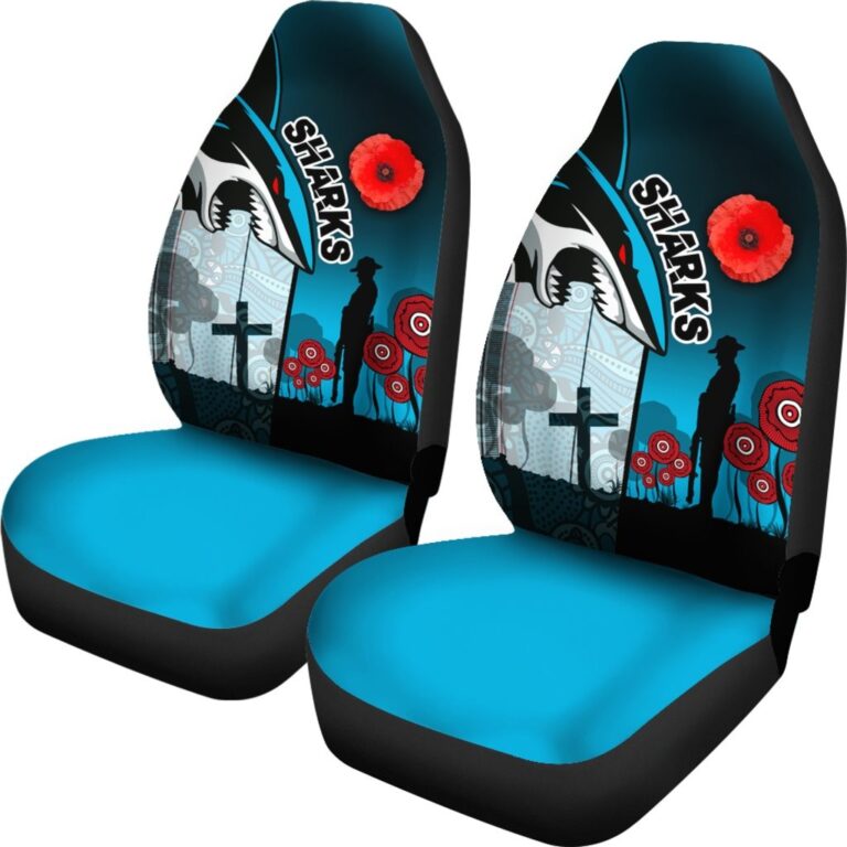 National Rugby League store - Loyal fans of Cronulla Sutherland Sharks's Set 2 Car Seat Cover:vintage National Rugby League suit,uniform,apparel,shirts,merch,hoodie,jackets,shorts,sweatshirt,outfits,clothes