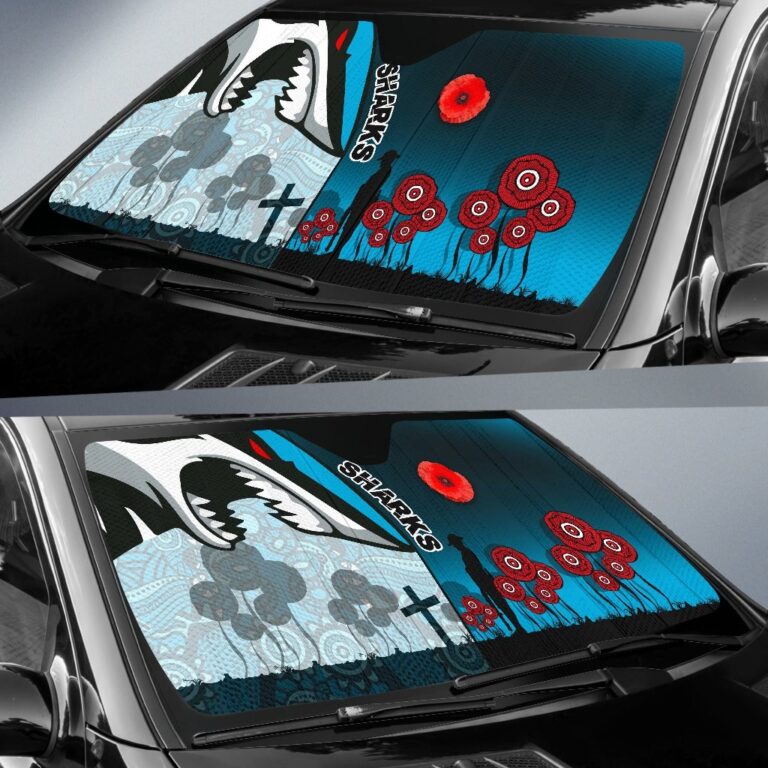 National Rugby League store - Loyal fans of Cronulla Sutherland Sharks's Auto Sun Shades:vintage National Rugby League suit,uniform,apparel,shirts,merch,hoodie,jackets,shorts,sweatshirt,outfits,clothes