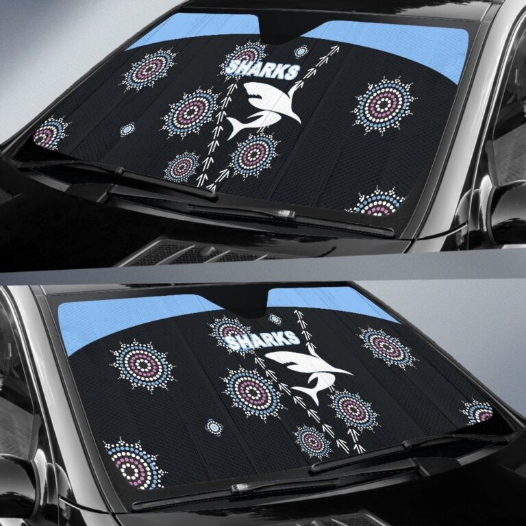 National Rugby League store - Loyal fans of Cronulla Sutherland Sharks's Auto Sun Shades:vintage National Rugby League suit,uniform,apparel,shirts,merch,hoodie,jackets,shorts,sweatshirt,outfits,clothes