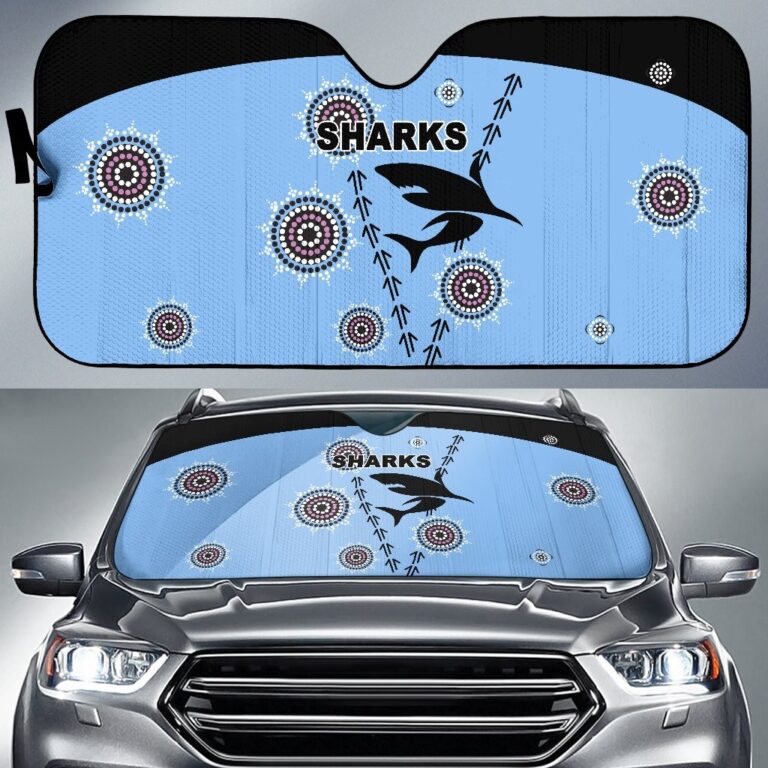 National Rugby League store - Loyal fans of Cronulla Sutherland Sharks's Auto Sun Shades:vintage National Rugby League suit,uniform,apparel,shirts,merch,hoodie,jackets,shorts,sweatshirt,outfits,clothes