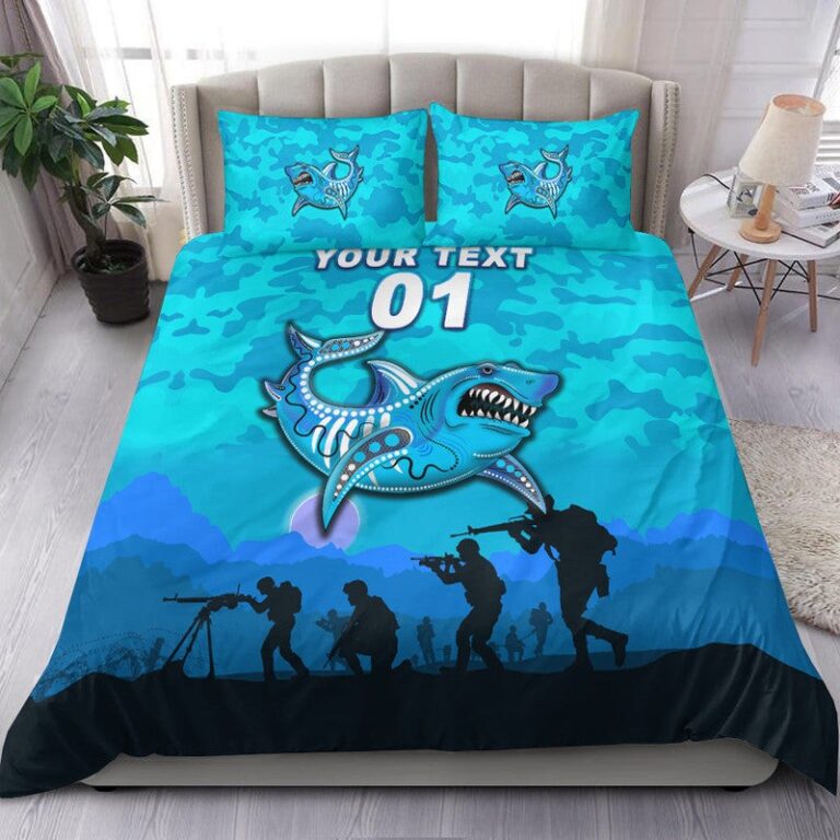 National Rugby League store - Loyal fans of Cronulla Sutherland Sharks's Bedding Duvet Cover + 1/2 Pillow Cases:vintage National Rugby League suit,uniform,apparel,shirts,merch,hoodie,jackets,shorts,sweatshirt,outfits,clothes
