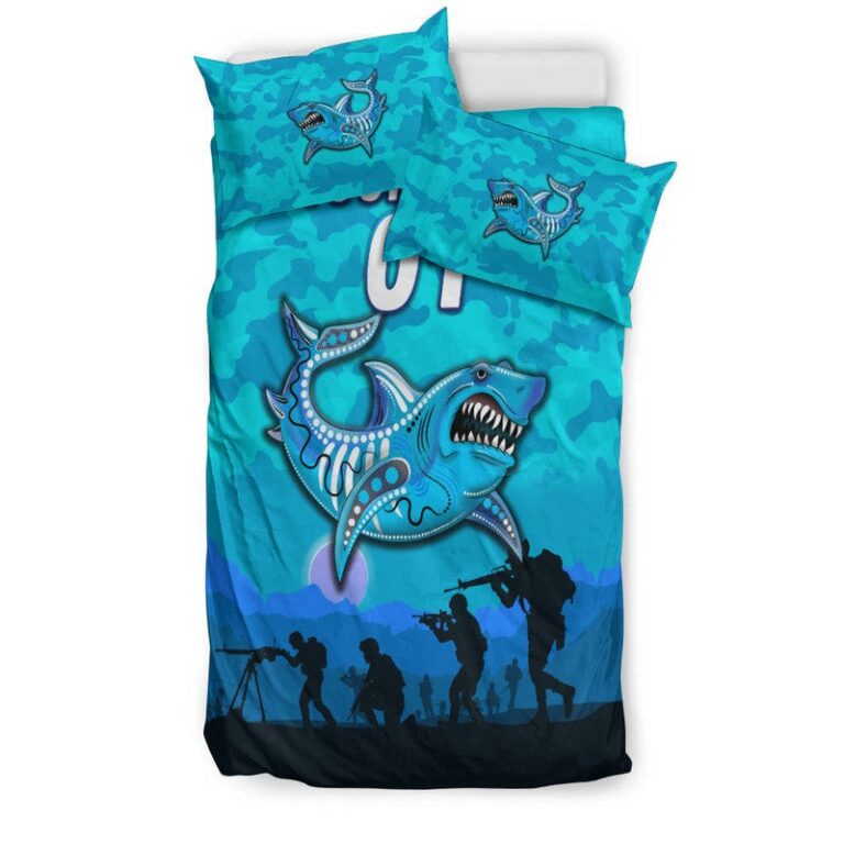 National Rugby League store - Loyal fans of Cronulla Sutherland Sharks's Bedding Duvet Cover + 1/2 Pillow Cases:vintage National Rugby League suit,uniform,apparel,shirts,merch,hoodie,jackets,shorts,sweatshirt,outfits,clothes