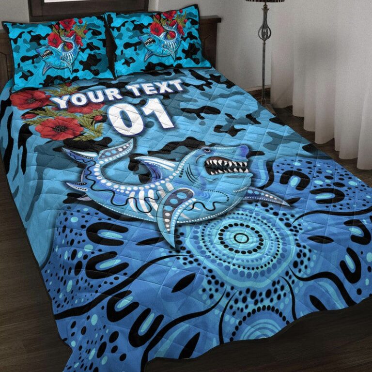 National Rugby League store - Loyal fans of Cronulla Sutherland Sharks's Quilt + 1/2 Pillow Cases:vintage National Rugby League suit,uniform,apparel,shirts,merch,hoodie,jackets,shorts,sweatshirt,outfits,clothes