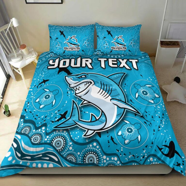 National Rugby League store - Loyal fans of Cronulla Sutherland Sharks's Bedding Duvet Cover + 1/2 Pillow Cases:vintage National Rugby League suit,uniform,apparel,shirts,merch,hoodie,jackets,shorts,sweatshirt,outfits,clothes