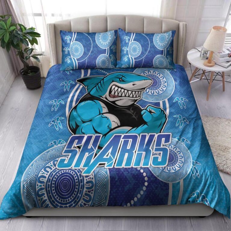 National Rugby League store - Loyal fans of Cronulla-Sutherland Sharks's Bedding Duvet Cover + 1/2 Pillow Cases:vintage National Rugby League suit,uniform,apparel,shirts,merch,hoodie,jackets,shorts,sweatshirt,outfits,clothes