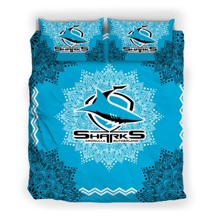 National Rugby League store - Loyal fans of Cronulla-Sutherland Sharks's Bedding Duvet Cover + 1/2 Pillow Cases:vintage National Rugby League suit,uniform,apparel,shirts,merch,hoodie,jackets,shorts,sweatshirt,outfits,clothes
