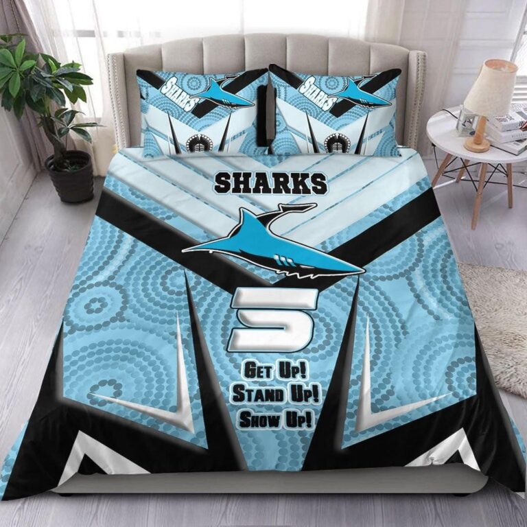 National Rugby League store - Loyal fans of Cronulla Sutherland Sharks's Bedding Duvet Cover + 1/2 Pillow Cases:vintage National Rugby League suit,uniform,apparel,shirts,merch,hoodie,jackets,shorts,sweatshirt,outfits,clothes