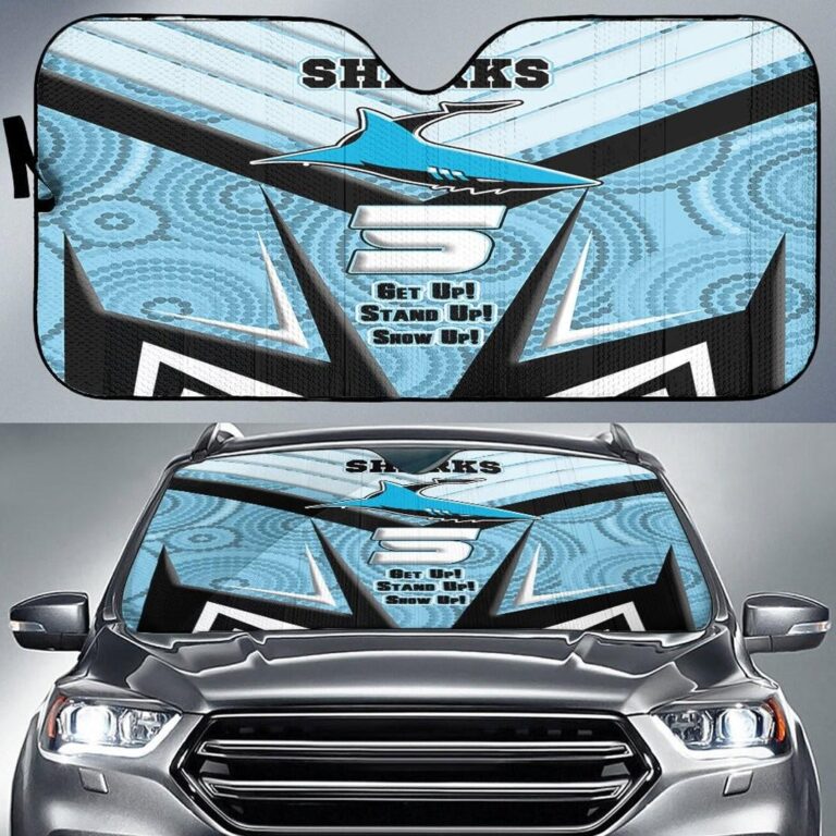 National Rugby League store - Loyal fans of Cronulla Sutherland Sharks's Auto Sun Shades:vintage National Rugby League suit,uniform,apparel,shirts,merch,hoodie,jackets,shorts,sweatshirt,outfits,clothes