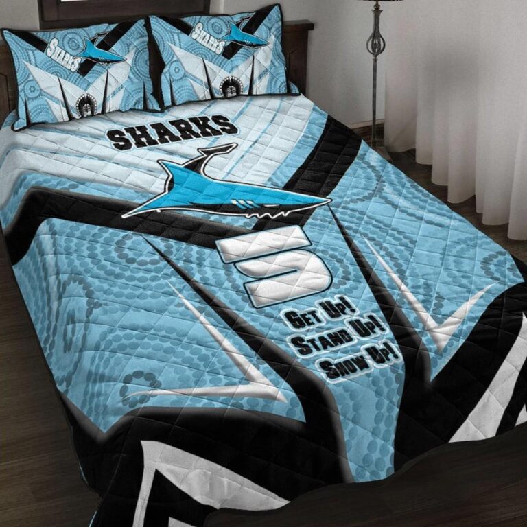 National Rugby League store - Loyal fans of Cronulla Sutherland Sharks's Quilt + 1/2 Pillow Cases:vintage National Rugby League suit,uniform,apparel,shirts,merch,hoodie,jackets,shorts,sweatshirt,outfits,clothes