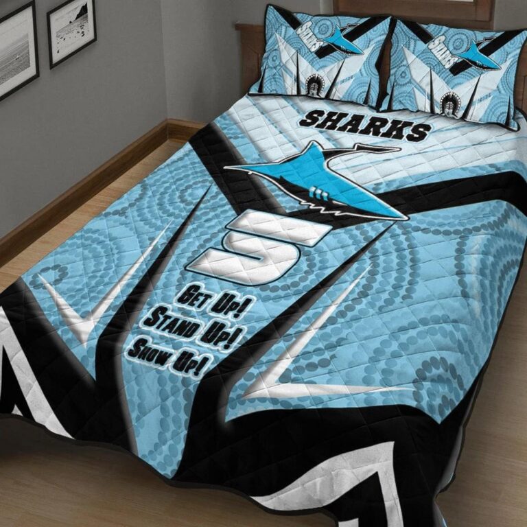 National Rugby League store - Loyal fans of Cronulla Sutherland Sharks's Quilt + 1/2 Pillow Cases:vintage National Rugby League suit,uniform,apparel,shirts,merch,hoodie,jackets,shorts,sweatshirt,outfits,clothes