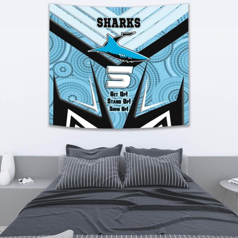 National Rugby League store - Loyal fans of Cronulla Sutherland Sharks's Wall Tapestry:vintage National Rugby League suit,uniform,apparel,shirts,merch,hoodie,jackets,shorts,sweatshirt,outfits,clothes