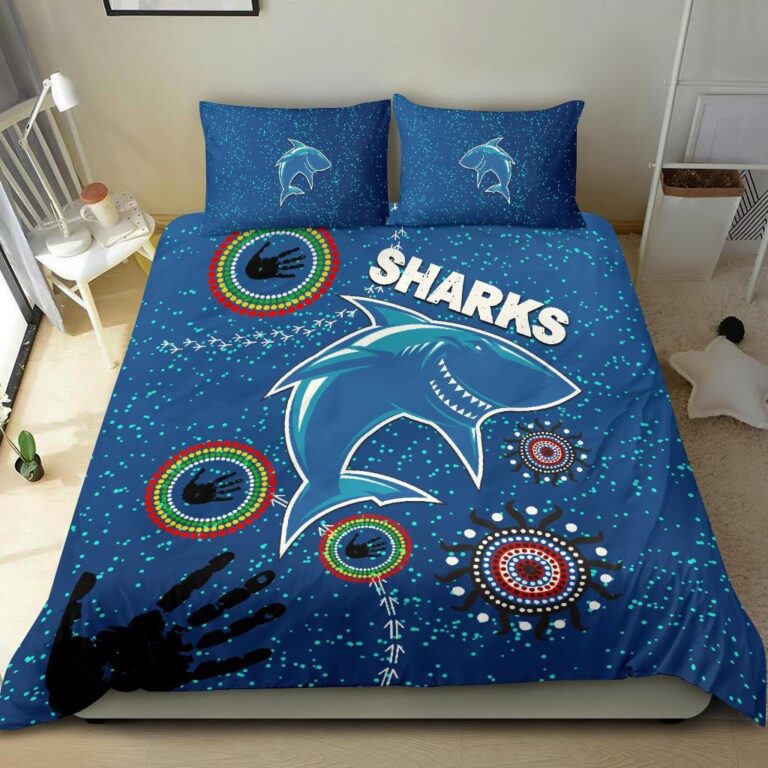 National Rugby League store - Loyal fans of Cronulla Sutherland Sharks's Bedding Duvet Cover + 1/2 Pillow Cases:vintage National Rugby League suit,uniform,apparel,shirts,merch,hoodie,jackets,shorts,sweatshirt,outfits,clothes