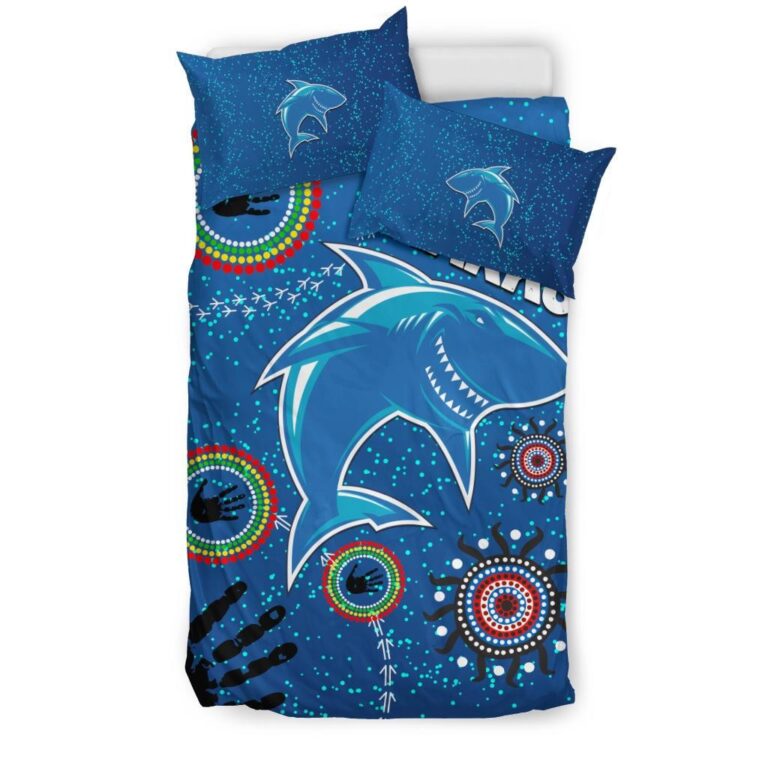 National Rugby League store - Loyal fans of Cronulla Sutherland Sharks's Bedding Duvet Cover + 1/2 Pillow Cases:vintage National Rugby League suit,uniform,apparel,shirts,merch,hoodie,jackets,shorts,sweatshirt,outfits,clothes