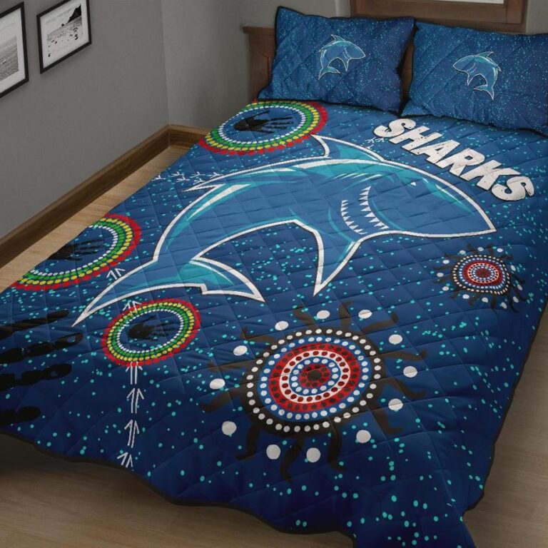 National Rugby League store - Loyal fans of Cronulla Sutherland Sharks's Quilt + 1/2 Pillow Cases:vintage National Rugby League suit,uniform,apparel,shirts,merch,hoodie,jackets,shorts,sweatshirt,outfits,clothes