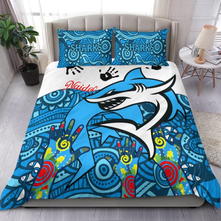 National Rugby League store - Loyal fans of Cronulla Sutherland Sharks's Bedding Duvet Cover + 1/2 Pillow Cases:vintage National Rugby League suit,uniform,apparel,shirts,merch,hoodie,jackets,shorts,sweatshirt,outfits,clothes
