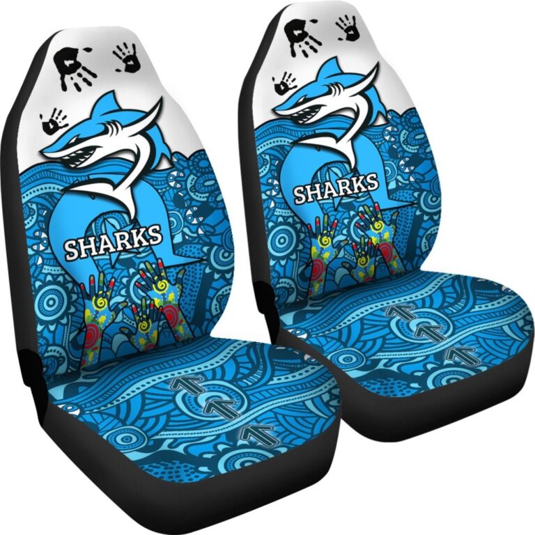 National Rugby League store - Loyal fans of Cronulla Sutherland Sharks's Set 2 Car Seat Cover:vintage National Rugby League suit,uniform,apparel,shirts,merch,hoodie,jackets,shorts,sweatshirt,outfits,clothes