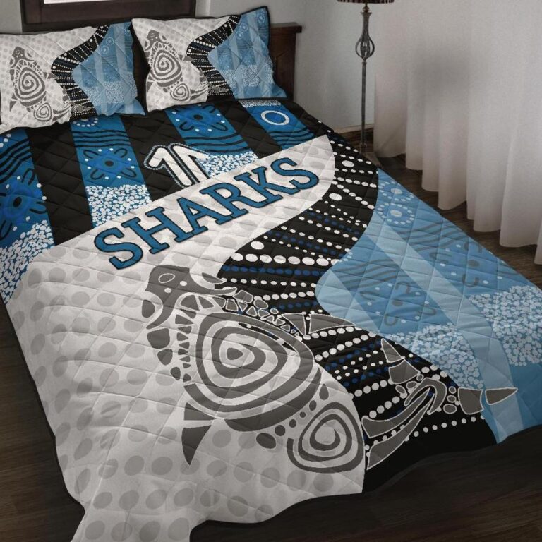 National Rugby League store - Loyal fans of Cronulla Sutherland Sharks's Quilt + 1/2 Pillow Cases:vintage National Rugby League suit,uniform,apparel,shirts,merch,hoodie,jackets,shorts,sweatshirt,outfits,clothes