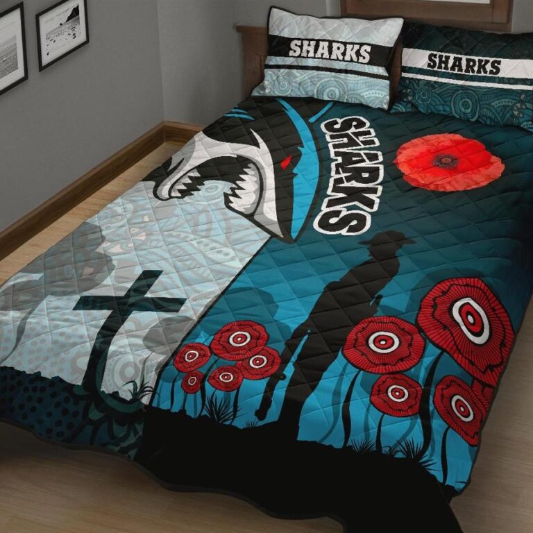 National Rugby League store - Loyal fans of Cronulla Sutherland Sharks's Quilt + 1/2 Pillow Cases:vintage National Rugby League suit,uniform,apparel,shirts,merch,hoodie,jackets,shorts,sweatshirt,outfits,clothes