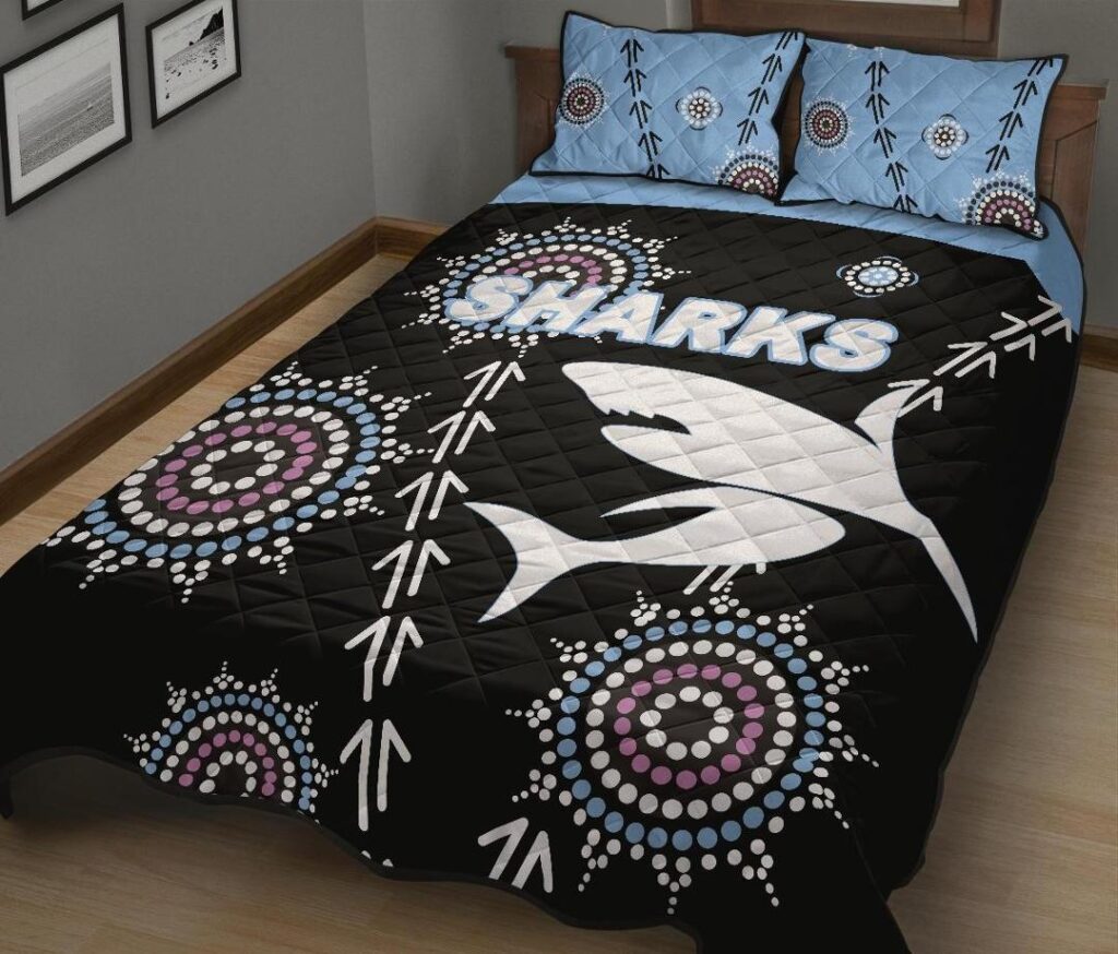 National Rugby League store - Loyal fans of Cronulla Sutherland Sharks's Quilt + 1/2 Pillow Cases:vintage National Rugby League suit,uniform,apparel,shirts,merch,hoodie,jackets,shorts,sweatshirt,outfits,clothes